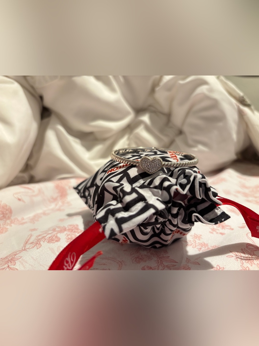 Brighton Celestia Silver Heart Bangle Bracelet